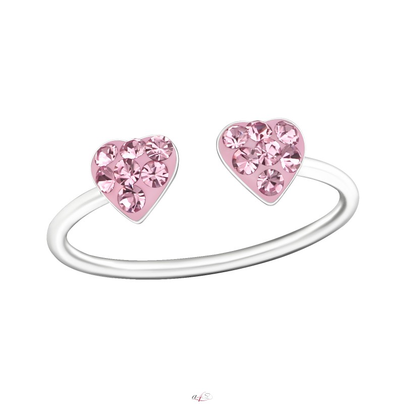 DOUBLE HEART - 925 sterling silver rings